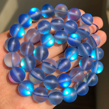 Real Natural Blue Stone Beads Turquoises Agates Amazonite Jades Tiger Eye Round Beads for DIY Couple's Bracelet Jewelry Making - AMULET RING STORE