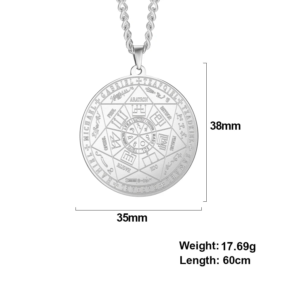 Teamer Seven Archangels Charm Necklaces Men Women Seal of Solomon Pendant