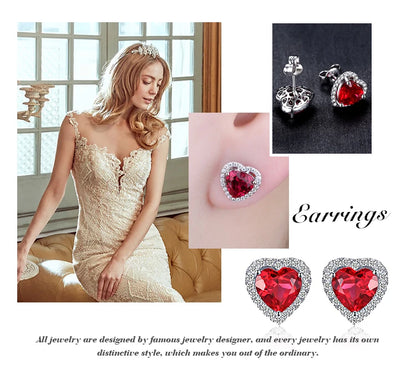 JewelryPalace Heart Love 2.5ct Created Red Ruby 925 Sterling Silver Ring for Women Gemstone Jewelry