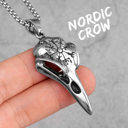 Stainless Steel Men Necklaces Chain Pendants Crow Bird Eagle Skull Punk Rock Hip Hop Cool for Male Boy Fashion Jewelry Gift