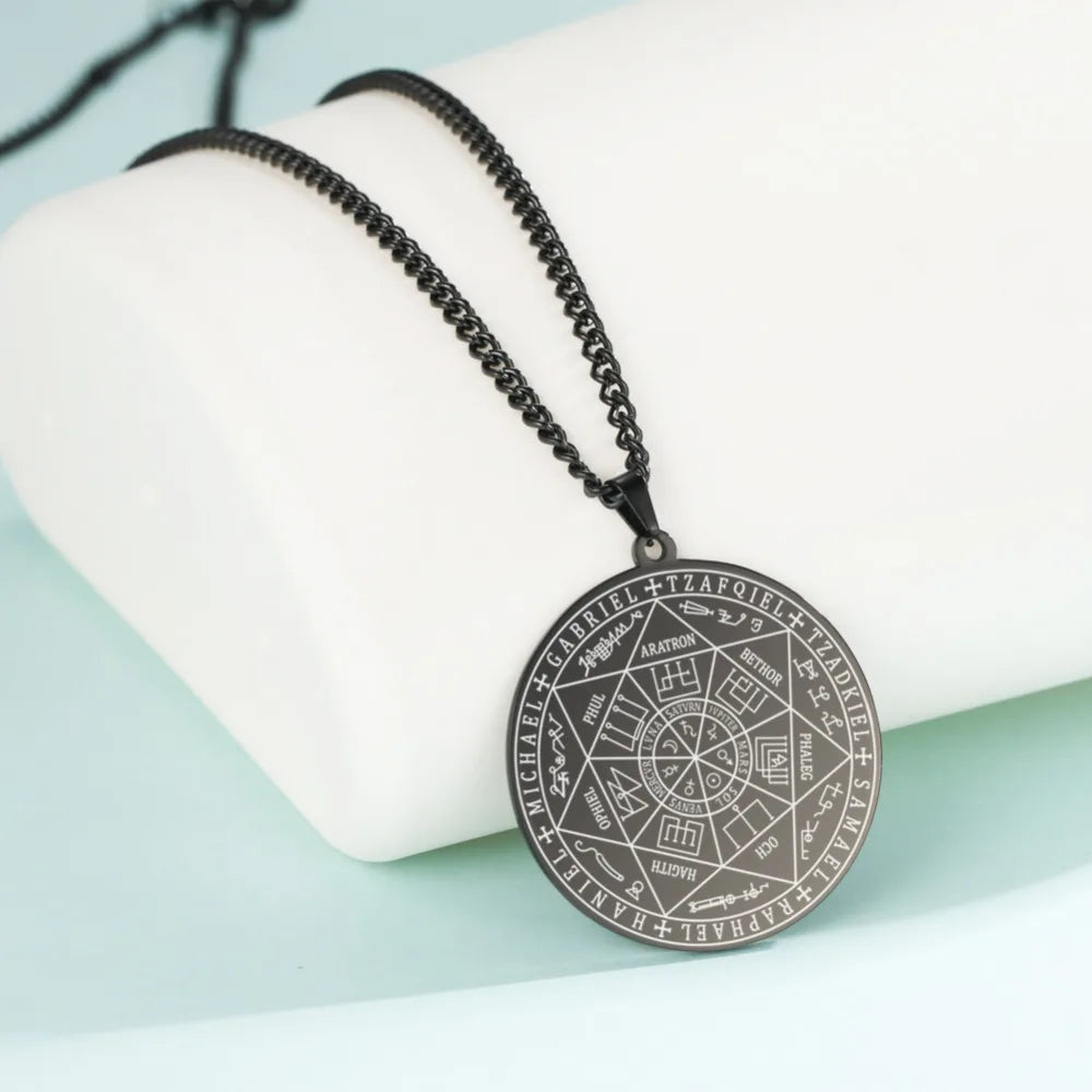 Skyrim Seal of Solomon Seven Archangel Necklace Men Women