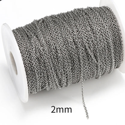 10 m/roll Stainless Steel Cable Chain 1.2 1.5 2.0 2.5 mm O Link Bulk Necklace Chain for DIY Jewelry Making Bracelet Accessories - AMULET RING STORE