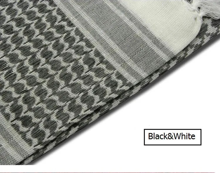 Hot sale Arab Keffiyeh Shemagh Scarf Cotton Winter Shawl Neck Warmer Cover Head Wrap Windproof Tactical Camping Scarf Men Women - AMULET RING STORE