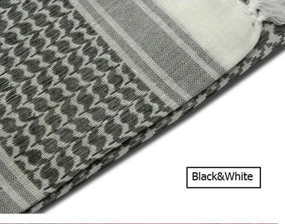 Hot sale Arab Keffiyeh Shemagh Scarf Cotton Winter Shawl Neck Warmer Cover Head Wrap Windproof Tactical Camping Scarf Men Women - AMULET RING STORE