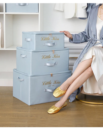 Foldable Storage Box Clothing Quilt Organizer Fabric Caja Organizadora Clothes Container Closet Home Organizer Large Capacity - AMULET RING STORE