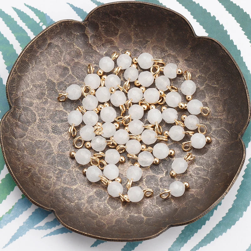 GUFEATHER,50pcs/lot,M899,jewelry accessories,18k gold plated,copper metal,natural stone,hand made,diy earrings,jewelry making - AMULET RING STORE