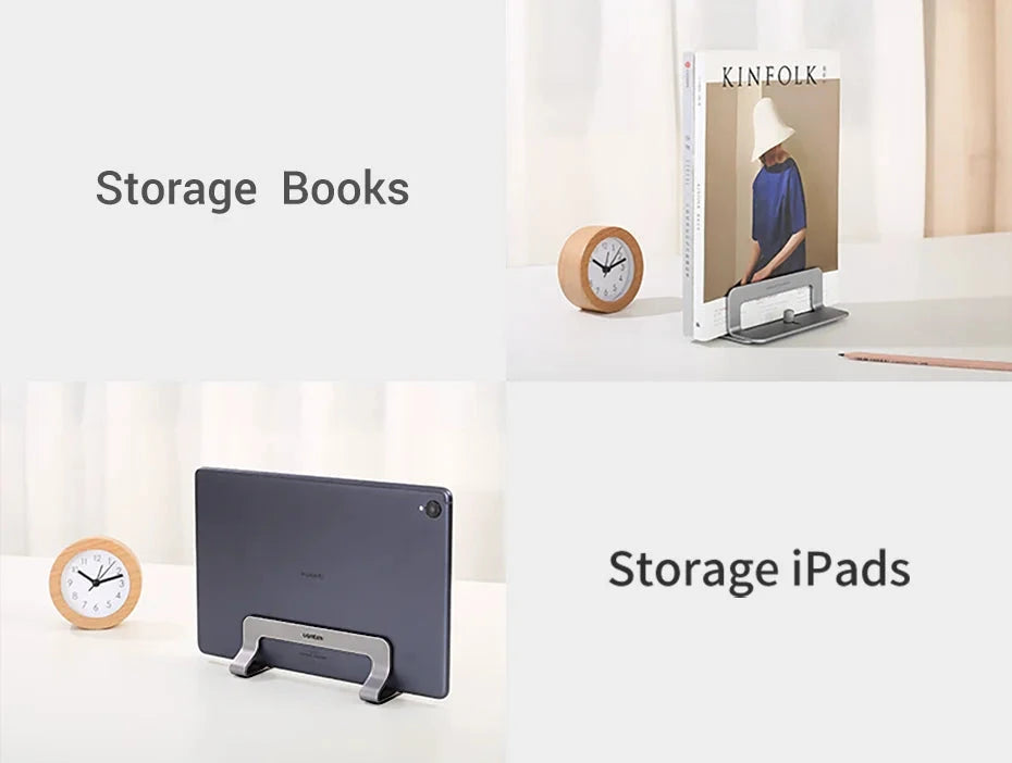 UGREEN Vertical Laptop Stand Holder For MacBook Air Pro Aluminum Foldable Notebook Stand Laptop Support MacBook Pro Tablet Stand - AMULET RING STORE