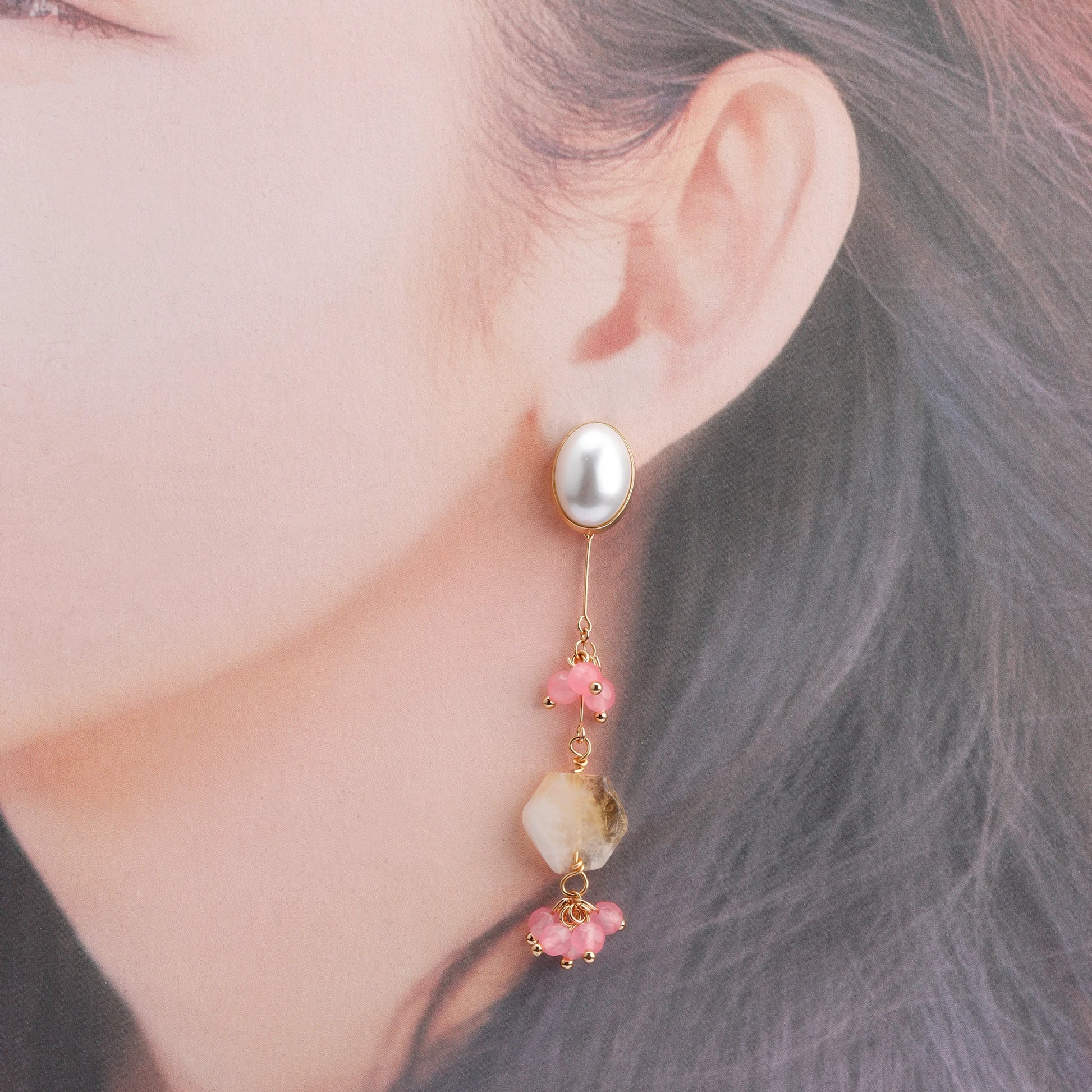 GUFEATHER,50pcs/lot,M899,jewelry accessories,18k gold plated,copper metal,natural stone,hand made,diy earrings,jewelry making - AMULET RING STORE