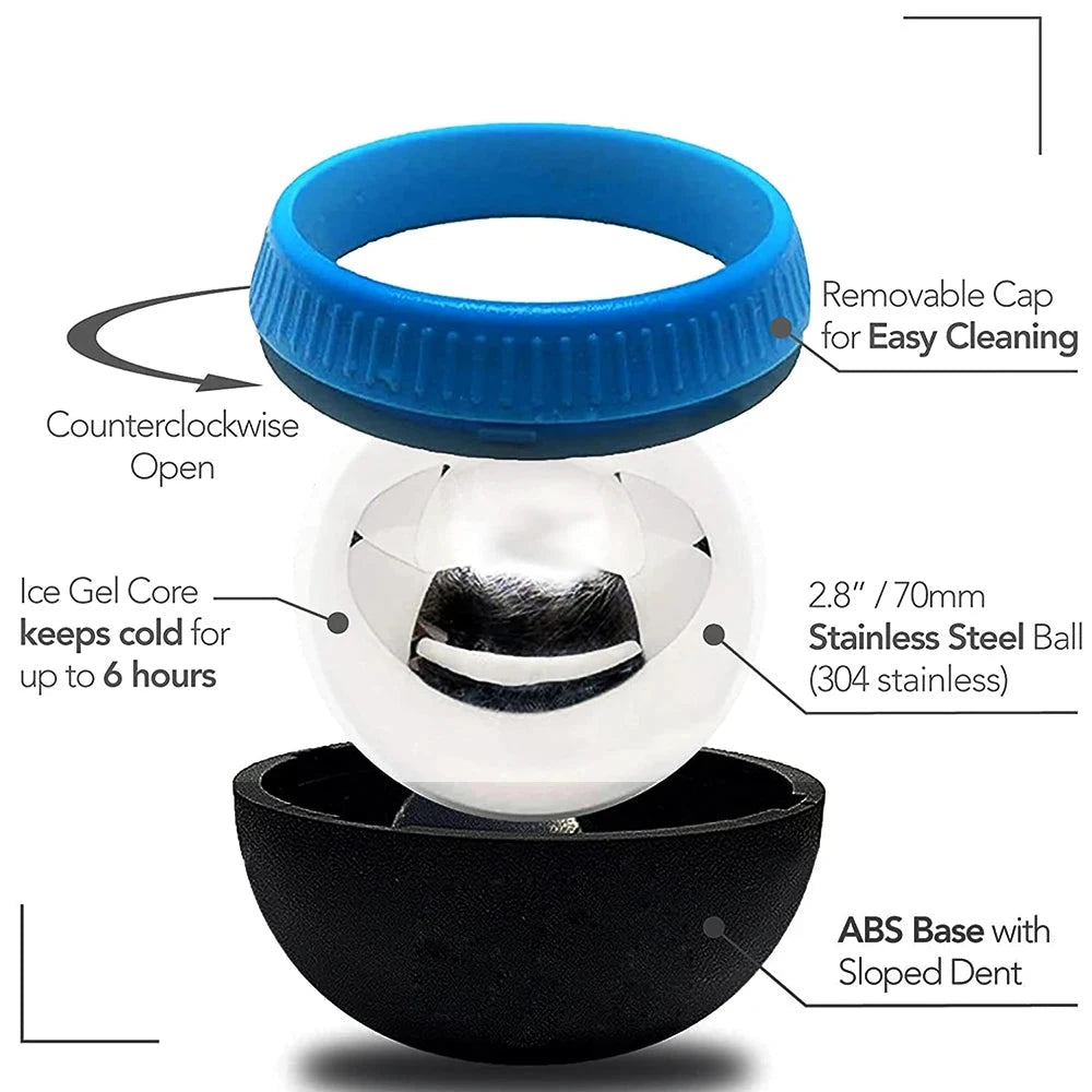 Hot/Cold Massage Roller Ball Stainless Steel Body Therapy Ice Roller Pain Relief  Deep Tissue Massage Balls Body Face Massager