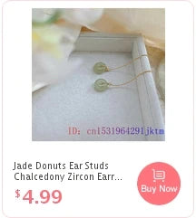 Green Jade Ear studs Zircon 925 Silver Amulet Natural Earring Chalcedony Women Crystal Jewelry Fashion Gifts Gemstone