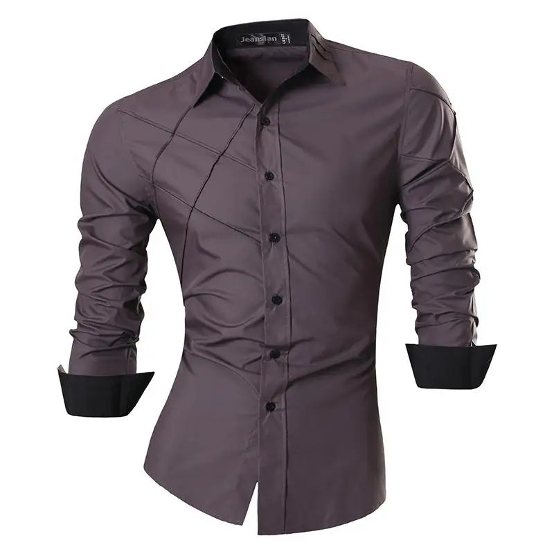jeansian Spring Autumn Features Shirts Men Casual Shirt New Arrival Long Sleeve Casual Male Shirts K034