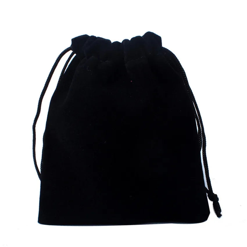 1pc Black Color Velvet Bag Jewelry Packing Velvet Drawstring Pouches Jewelry Gift Bags Display chain ring Packing Bags Gift - AMULET RING STORE