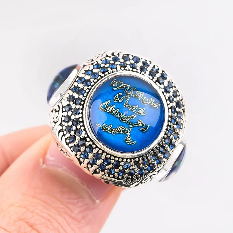 Turkish Handmade Men Lucky Stone Islamic Muslim Allah Ring AMULET RING STORE