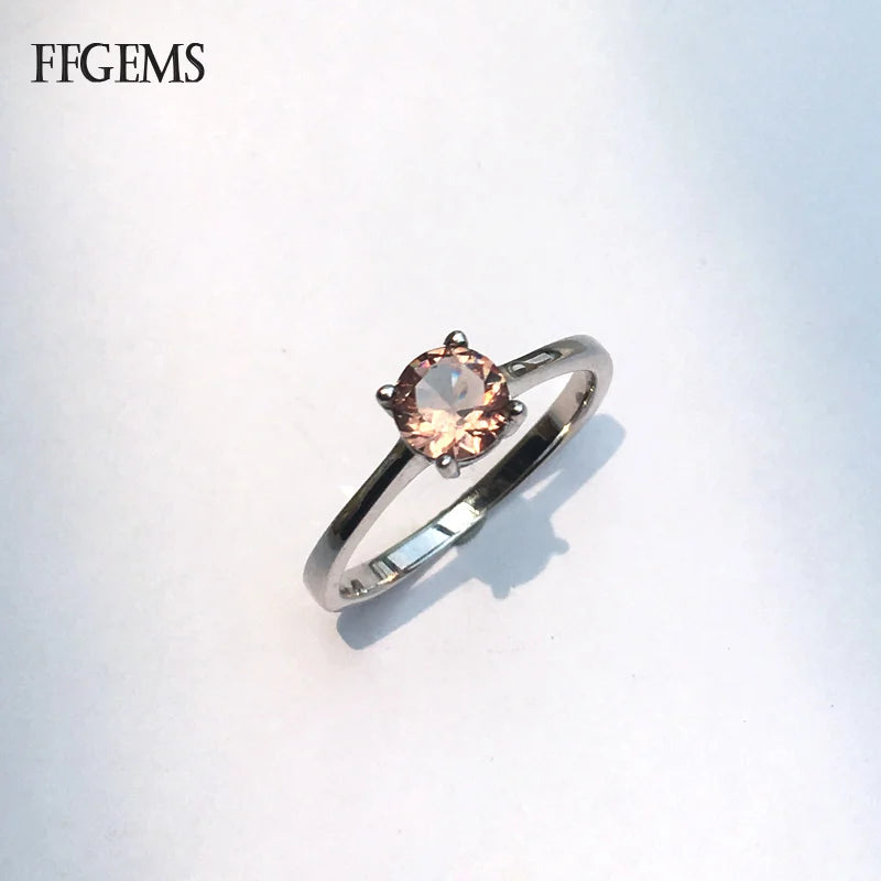 FFGems Simple Zultanite Rings Genuine 925 Sterling Silver  Created Diaspore Color Change for Women Wedding  Party Fine Jewelry