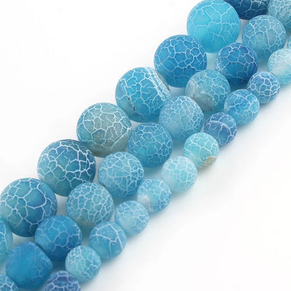 Real Natural Blue Stone Beads Turquoises Agates Amazonite Jades Tiger Eye Round Beads for DIY Couple's Bracelet Jewelry Making - AMULET RING STORE