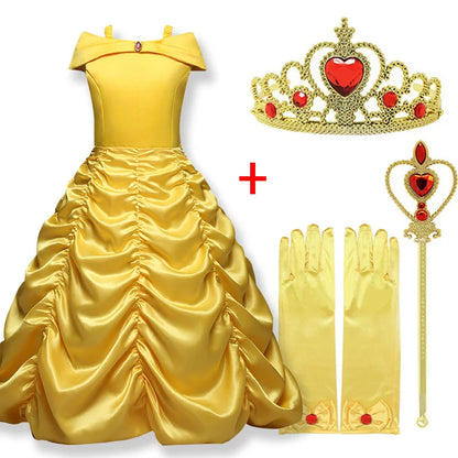 Belle Princess Costume Dress - Kids Party Outfit - AMULET RING STORE