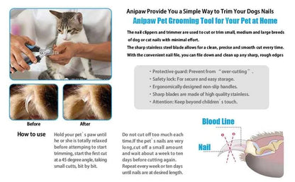 Professional Pet Nail Clipper with Safety Guard Stainless Steel Scissors Cat Dog for Claw Care Grooming Supplies Size Fits - AMULET RING STORE