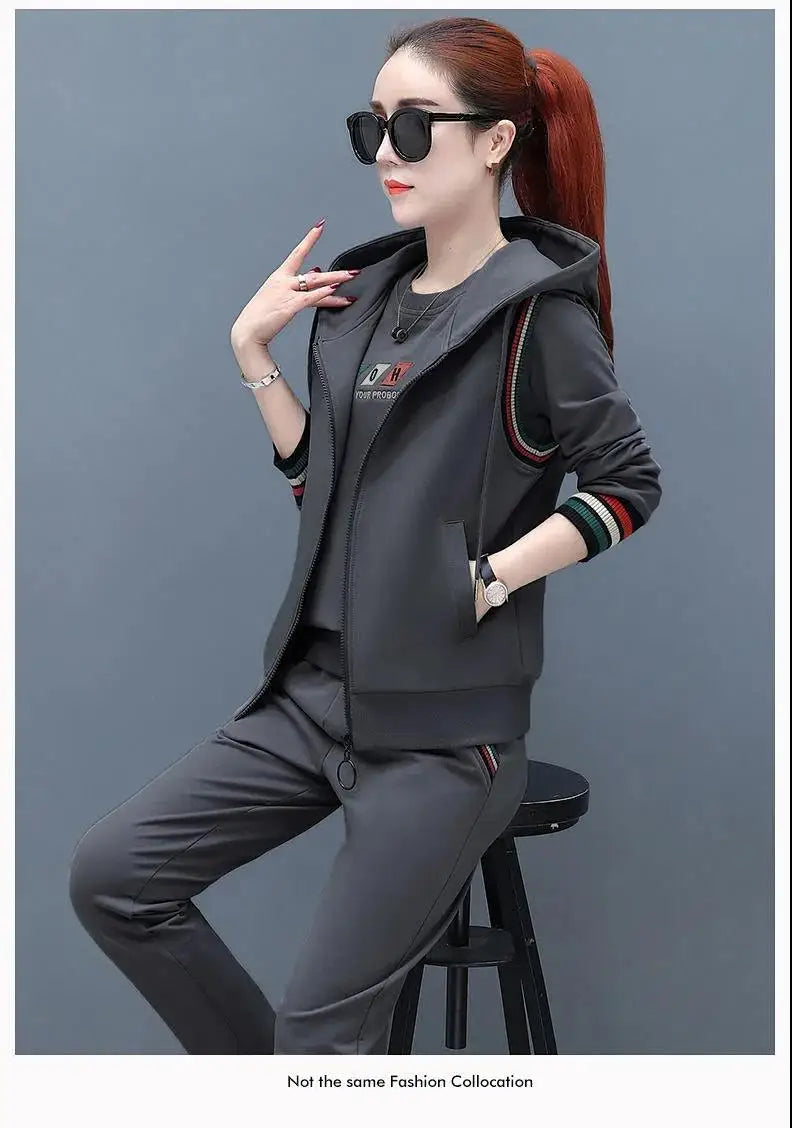 3pcs Autumn Women's Clothing Sets Long Sleeve Tops+pants Outfits Casual Sports Female Clothes Sets 2022