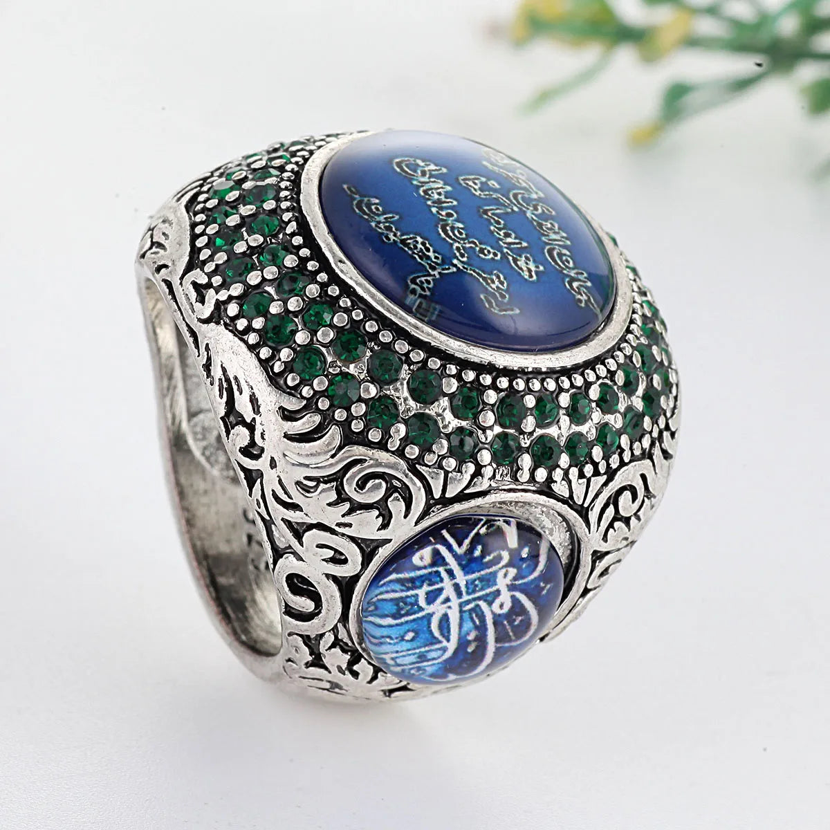 Turkish Handmade Men Lucky Stone Islamic Muslim Allah Ring AMULET RING STORE