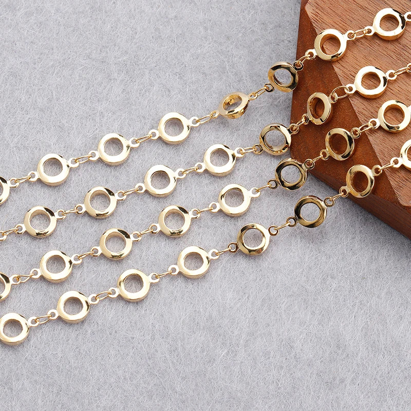 YEGUI C164,jewelry accessories,diy chain,18k gold plated,0.3microns,copper metal,diy bracelet necklace,jewelry making,1m/lot - AMULET RING STORE