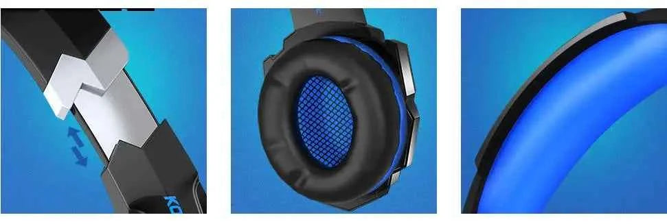 KOTION EACH Gaming Headset Casque Deep Bass Stereo Game Headphone with Microphone LED Light for PS4 Phone Laptop PC Gamer