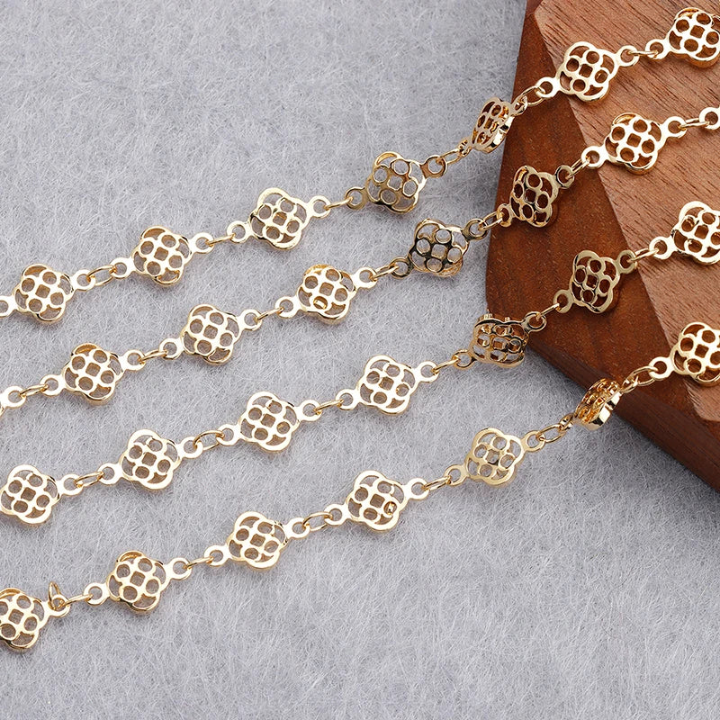 YEGUI C164,jewelry accessories,diy chain,18k gold plated,0.3microns,copper metal,diy bracelet necklace,jewelry making,1m/lot - AMULET RING STORE