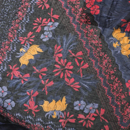 2023 Women Fashion Small Polka Floral Tassel Viscose Shawl Scarf Print Voile Wrap Headband Bufandas Muslim Hijab Sjaal 130*130Cm - AMULET RING STORE