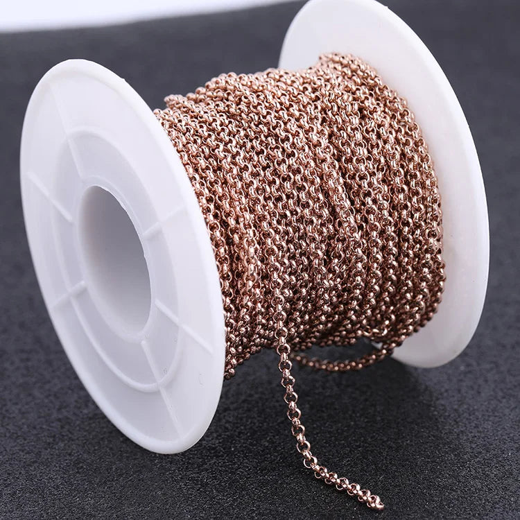 reidgaller 10meteres/roll rose gold plated stainless steel metal necklace chains for jewelry making diy bracelet accessories - AMULET RING STORE
