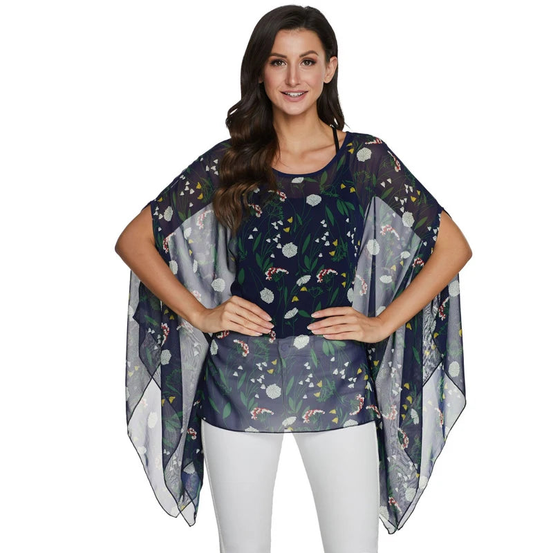 BHflutter 4XL 5XL 6XL Plus Size Women Clothing 2018 Boho Style Batwing Chiffon Summer Dress Mini Casual Beach Dresses Vestidos - AMULET RING STORE