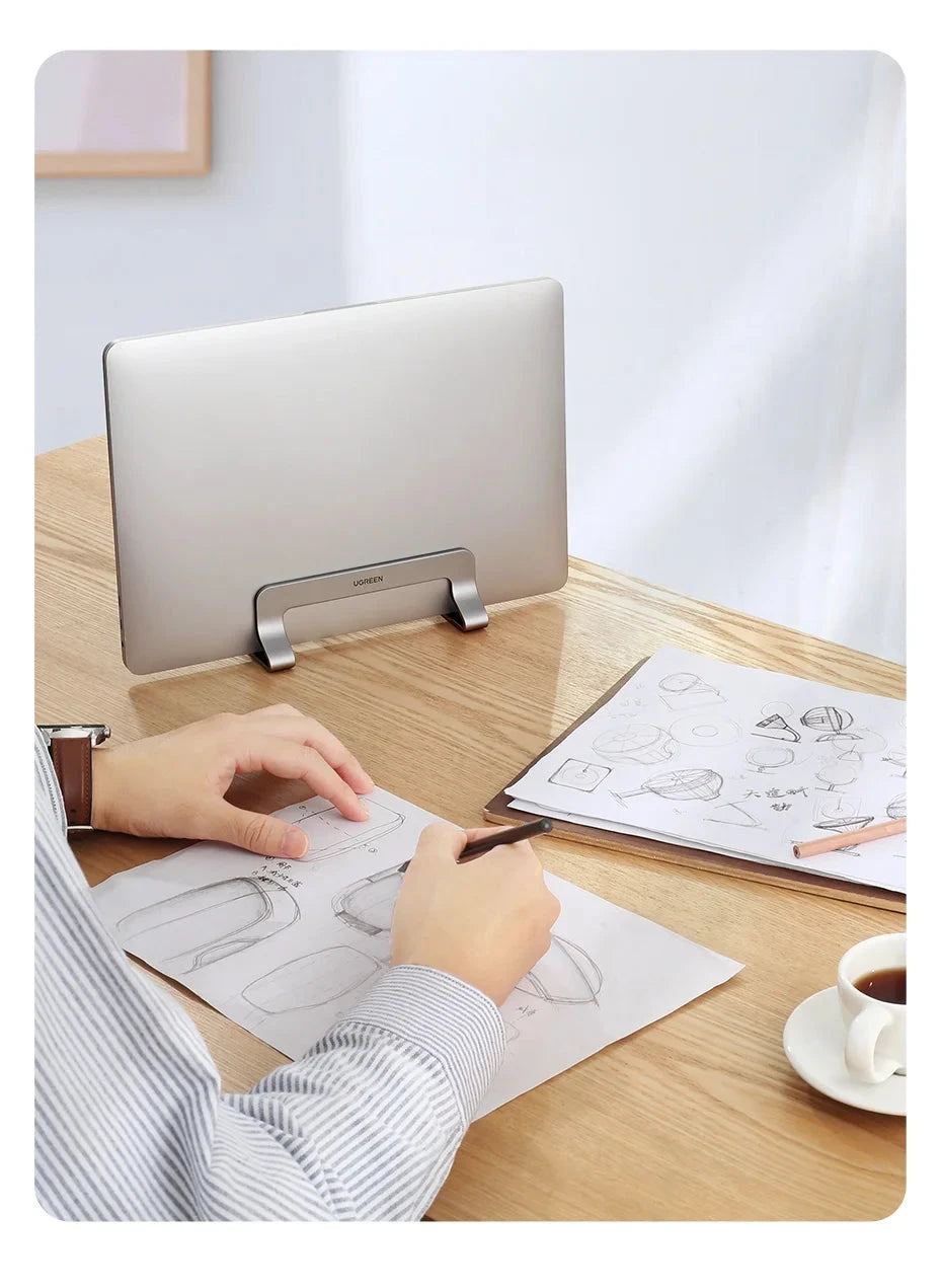 UGREEN Vertical Laptop Stand Holder For MacBook Air Pro Aluminum Foldable Notebook Stand Laptop Support MacBook Pro Tablet Stand - AMULET RING STORE