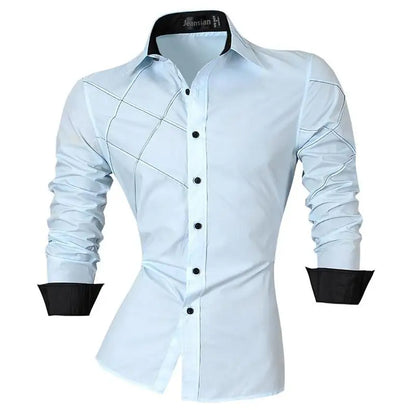 jeansian Spring Autumn Features Shirts Men Casual Shirt New Arrival Long Sleeve Casual Male Shirts K034