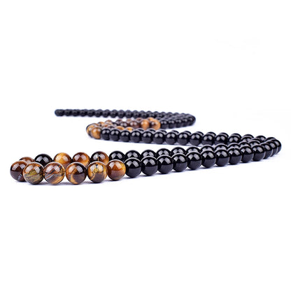 Natural Tiger Eye Stone Beads Necklaces Men Fashion Meditation Yoga Necklaces for Women New Design Handmade Reiki Prayer Jewelry
