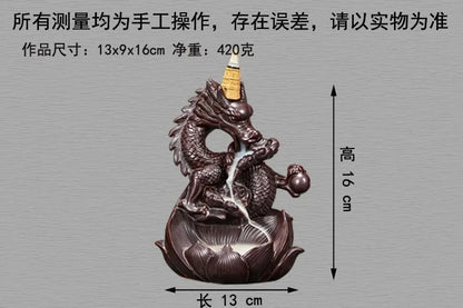 Y The Western Pterosaur Backflow Incense Burner Dragon for Incense Sticks Living Room Smoke Waterfall Incense Base Ceramic Stove - AMULET RING STORE