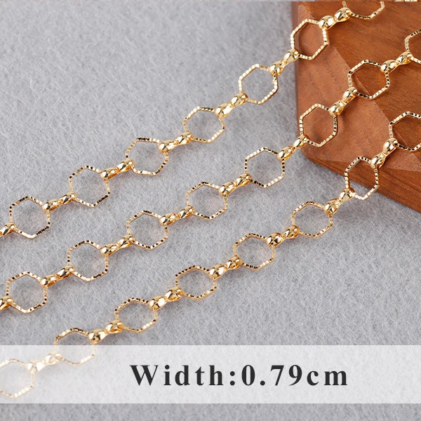 YEGUI C164,jewelry accessories,diy chain,18k gold plated,0.3microns,copper metal,diy bracelet necklace,jewelry making,1m/lot - AMULET RING STORE