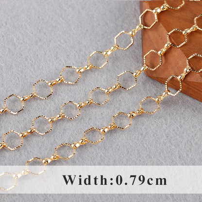 YEGUI C164,jewelry accessories,diy chain,18k gold plated,0.3microns,copper metal,diy bracelet necklace,jewelry making,1m/lot - AMULET RING STORE