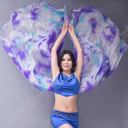 Silk Shawl For Belly Dancing Shawls Belly Dance Silk Veil Scarves Face Customized Hand Thrown Scarf Gradient 200cm 250cm 270cm
