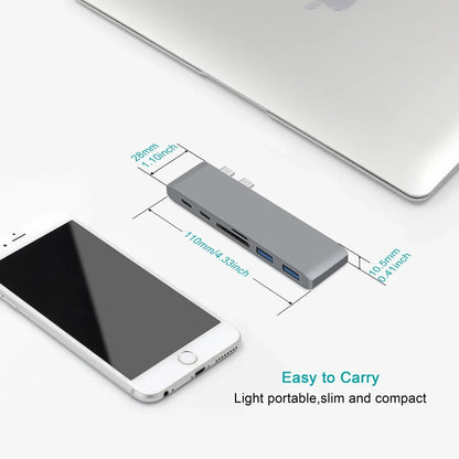 USB 3.1 Type-C Hub to HDMI Adapter 4K Thunderbolt 3 USB C Hub 3.0 TF SD Reader Slot PD For MacBook Air 13 15 Pro 14 M4 M3 M2 M1