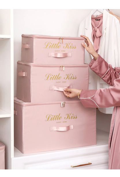 Foldable Storage Box Clothing Quilt Organizer Fabric Caja Organizadora Clothes Container Closet Home Organizer Large Capacity - AMULET RING STORE