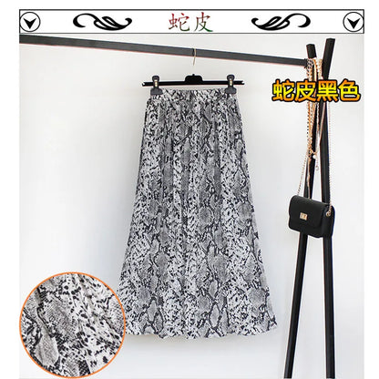Women Summer Boho Chiffon Long Skirt Elegant Floral Print Pleated Skirts Elastic High Waist Casual Midi Skirt Women Clothes 2021