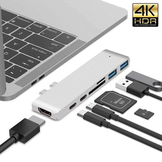 USB 3.1 Type-C Hub to HDMI Adapter 4K Thunderbolt 3 USB C Hub 3.0 TF SD Reader Slot PD For MacBook Air 13 15 Pro 14 M4 M3 M2 M1
