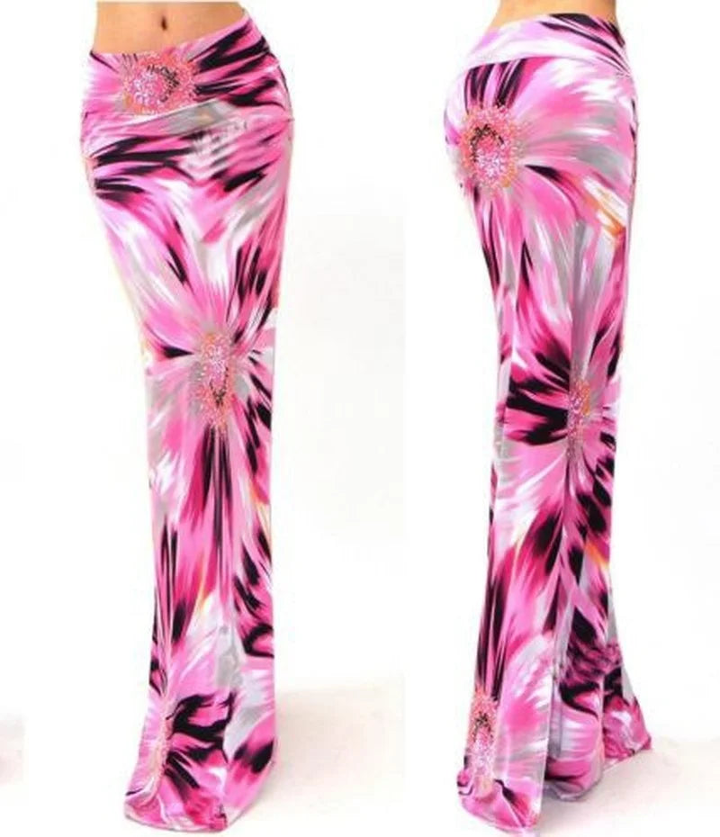 Spring Summer Maxi Skirts Womens Casual Print Women High Waist Stretch Wrapped Hip Skirt Long Y2k Skirts Woman Clothes Faldas