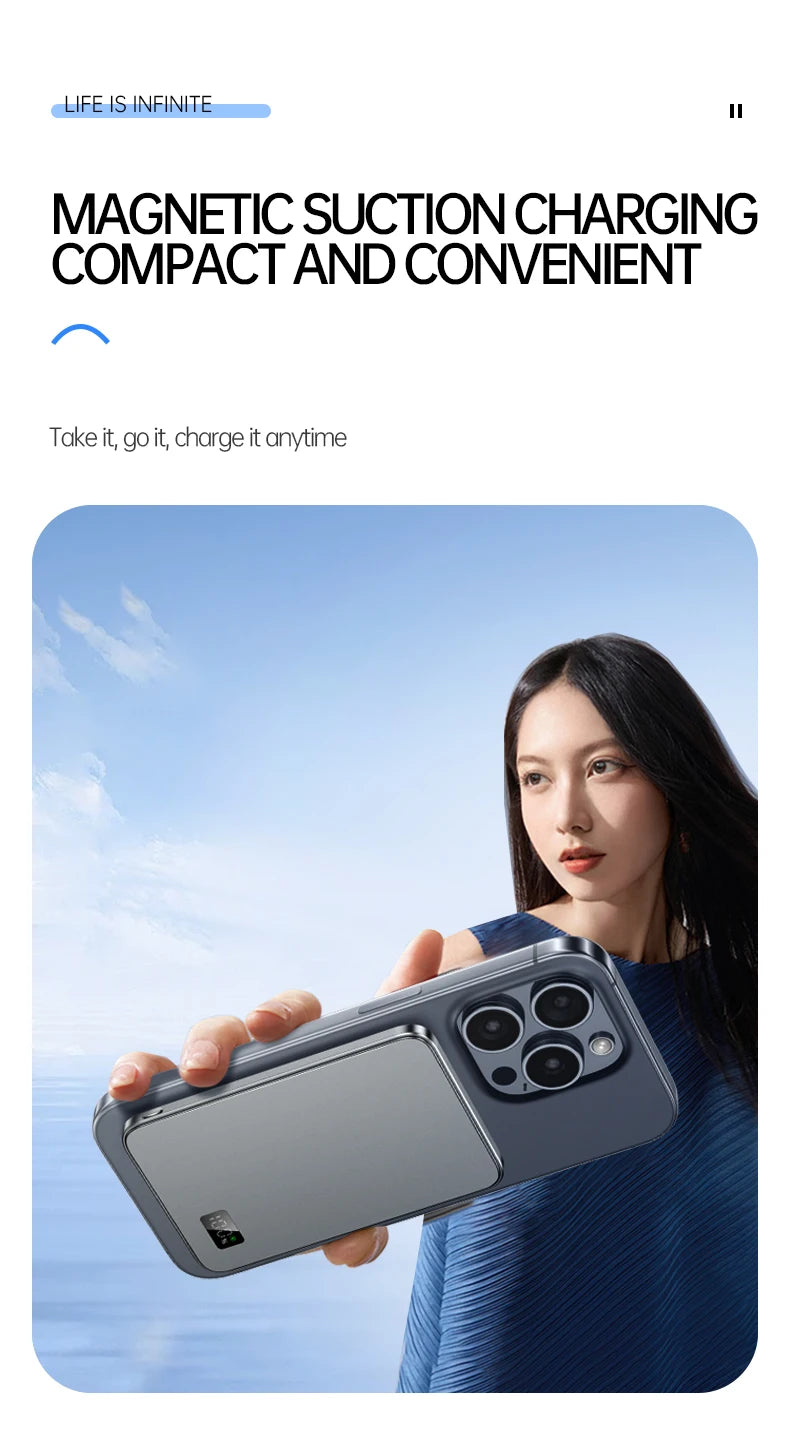 VIVO 50000mAh CCC Certification Thin Power Bank Ultra For MagSafe Magnetic Wireless Fast Charging Portable Battery Display - AMULET RING STORE