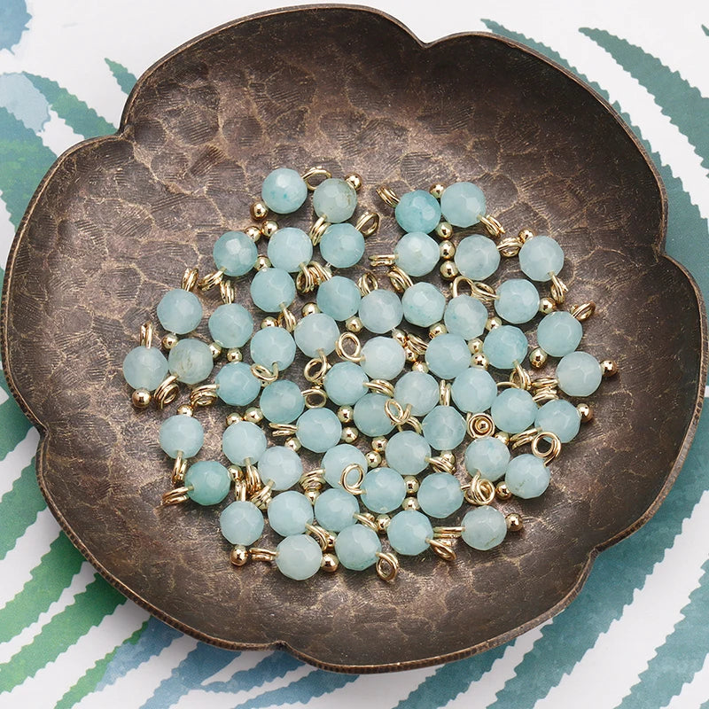 GUFEATHER,50pcs/lot,M899,jewelry accessories,18k gold plated,copper metal,natural stone,hand made,diy earrings,jewelry making - AMULET RING STORE