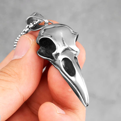 Stainless Steel Men Necklaces Chain Pendants Crow Bird Eagle Skull Punk Rock Hip Hop Cool for Male Boy Fashion Jewelry Gift