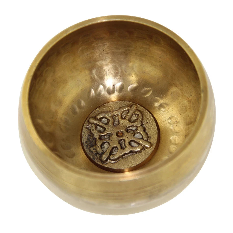 3.15 inch (8 CM) Silent Mind Tibetan Singing Bowl Set Antique Design With Dual Surface Mallet and Yoga physiotherapy - AMULET RING STORE