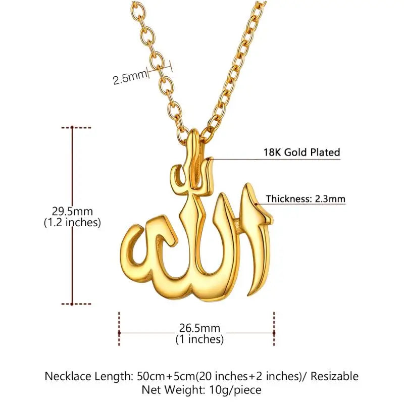 2025 Muslim Rune Pendant Necklace Men's Women's Amulet Pendant