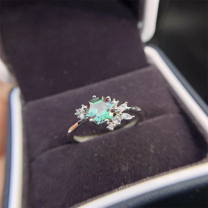 925 Sterling Silver Rings for Women LAB Alexandrite Ring Wedding anillos de matrimonio pareja