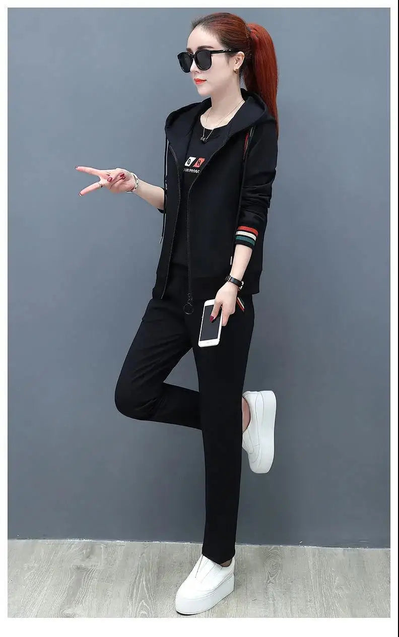 3pcs Autumn Women's Clothing Sets Long Sleeve Tops+pants Outfits Casual Sports Female Clothes Sets 2022