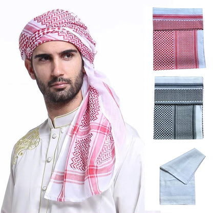 Muslim Shemagh Scarf Traditional Islamic Accessories Headscarf Islamic Neck Wrap Headscarf Windproof Arab Keffiyeh Shemagh Scarf - AMULET RING STORE