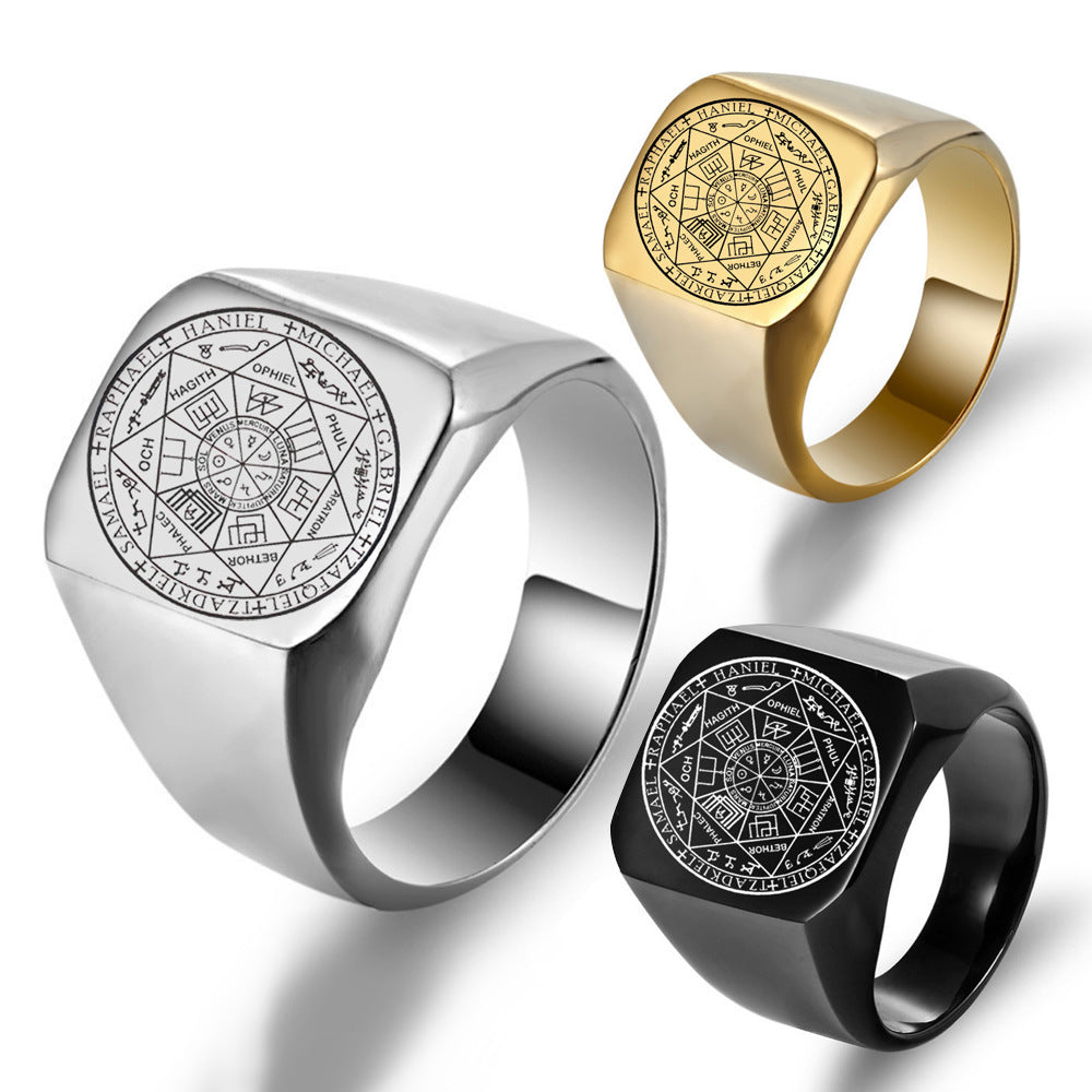 The Seals of the Seven Archangels Protection Amulet Seal Solomon Kabbalah Ring